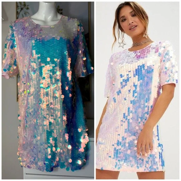 iridescent sequin t shirt dress Taylor Swift Sequin Dress